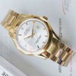 Perfect Replica Rolex Datejust Silver Face All Gold Angular Bezel 41mm Watch